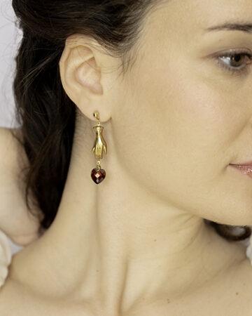Vintage Victorian hand earrings with charm or pearl.