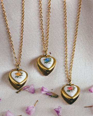 Vintage tiny heart locket necklace, Mother's day gift.