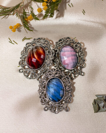 Vintage Czech glass brooch